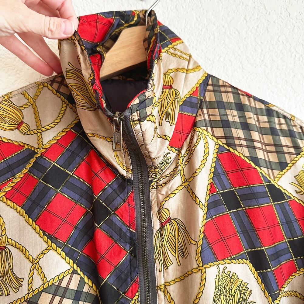 VTG Stunt Sports Silk Bomber Jacket (Small P) Equestrian Print Old Money Preppy - Picture 2 of 12